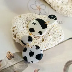 Pendientes Mini-Círculo Cow Print