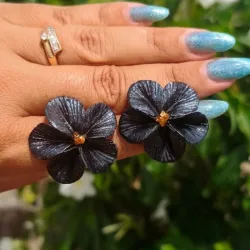 Pendientes Pétalos de Obsidiana