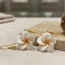 Pendientes Plumería melocotón