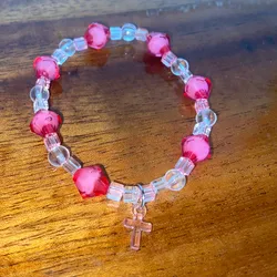 cristales con perlas y dije de cruz💞