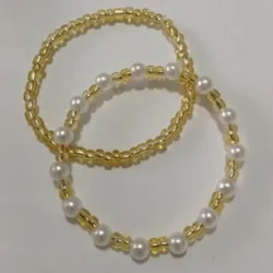 cristales dorados con perlas