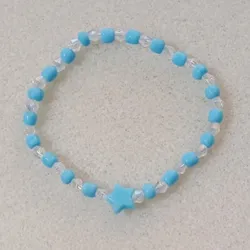 cuentas azules y transparentes con estrellita🩵