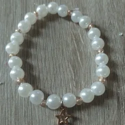perlas con cristales dorados y dije de estrella 🌟