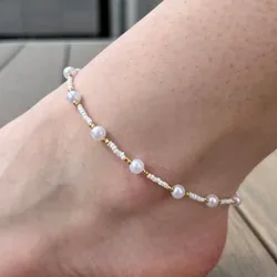perlas con cuentas doradas y blancas🤍