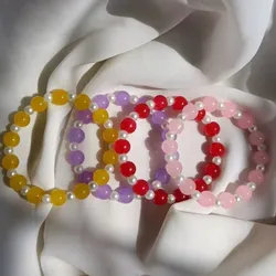 perlas de colores con perlita blanca🤍
