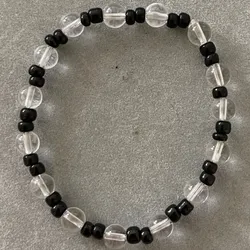perlas transparentes con cuenta negra🖤