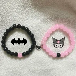 pulseras de batman y kuromi con corazon de imán🖤🩷