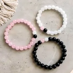 pulseras de perlas🖤🩷🤍