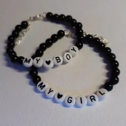 pulseras negras de my girl y my boy🖤