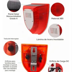 Alarma con sensor de movimiento, detección de ladrones,carga solar