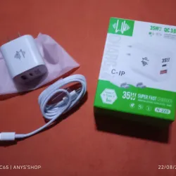 Cargador carga rápida  📌35 W  📌 Puerto USB y tipo C  📌 Incluye cable para iPhone  📌