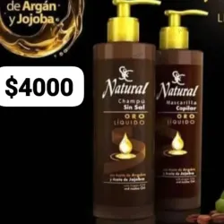 Juego de Shampoo sin sal y mascarilla capilar Oro líquido