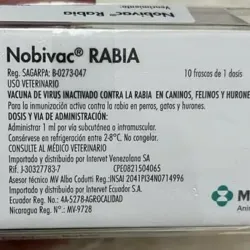 Vacunas antirrábica Novibac ( 3 años)