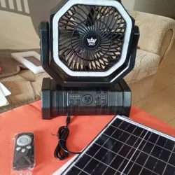 Ventilador recargable  🔋 batería 20000 mh  (larga duración)  🔋Trae panel solar y mando a distancia
