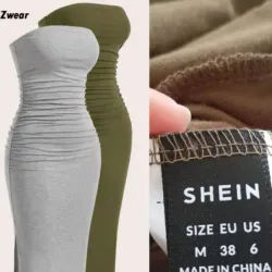 Vestido gris straple