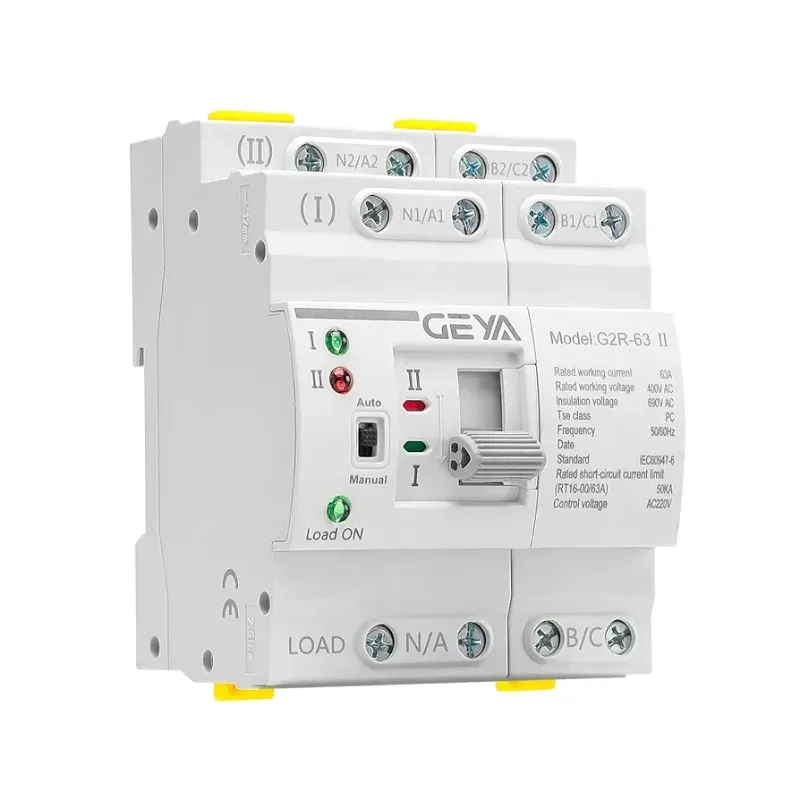 GEYA Mini ATS Interruptor de transferencia automática de doble potencia (4 Polos 63A AC220V)