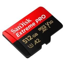 Micro SD 512GB SanDisk Extreme PRO + adaptador SD (hasta 200 MB/s. A2, Deluxe, UHS-I, C10 U3 V30)