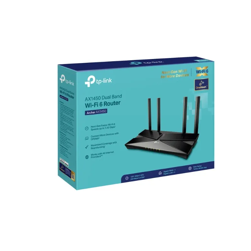 TP-Link Archer AX1450 (Wi-Fi 6, Dual Band, Quad Core CPU)
