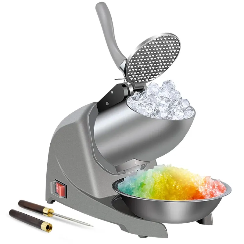 Trituradora de hielo / frapeadora 'GREATRUE' 380W 280Lb/Hr COLOR: PLATEADO (110V/60Hz) Nueva + ACCESORIOS.