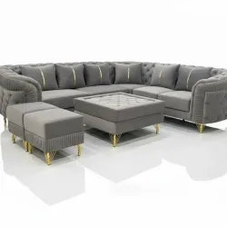 🛋️ L-Shape Premium Capitone 