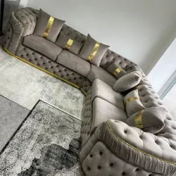 L Shape Premium Capitoneado