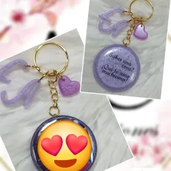 Llavero con foto y mensaje a 2 caras