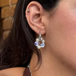 Aretes perlas imitación cerámica