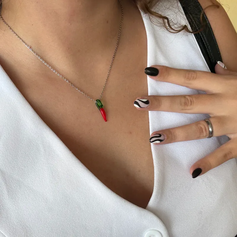 Cadena spicy plateada🌶️