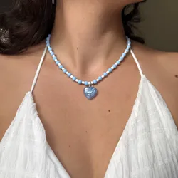 Collar blue heart