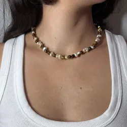 Collar perlas ojo de tigre🤎