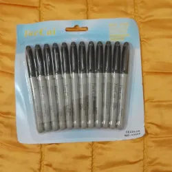 Plumon permanente negro fino (unidad)