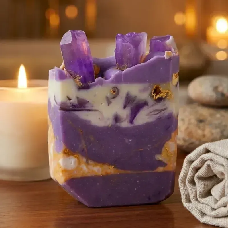 Jabón artesano oro y amatista
