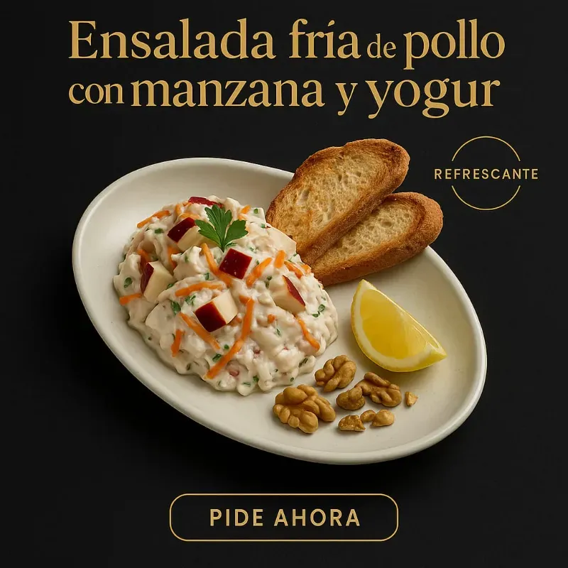 Ensalada Fría De Pollo Con Manzana Y Yogur