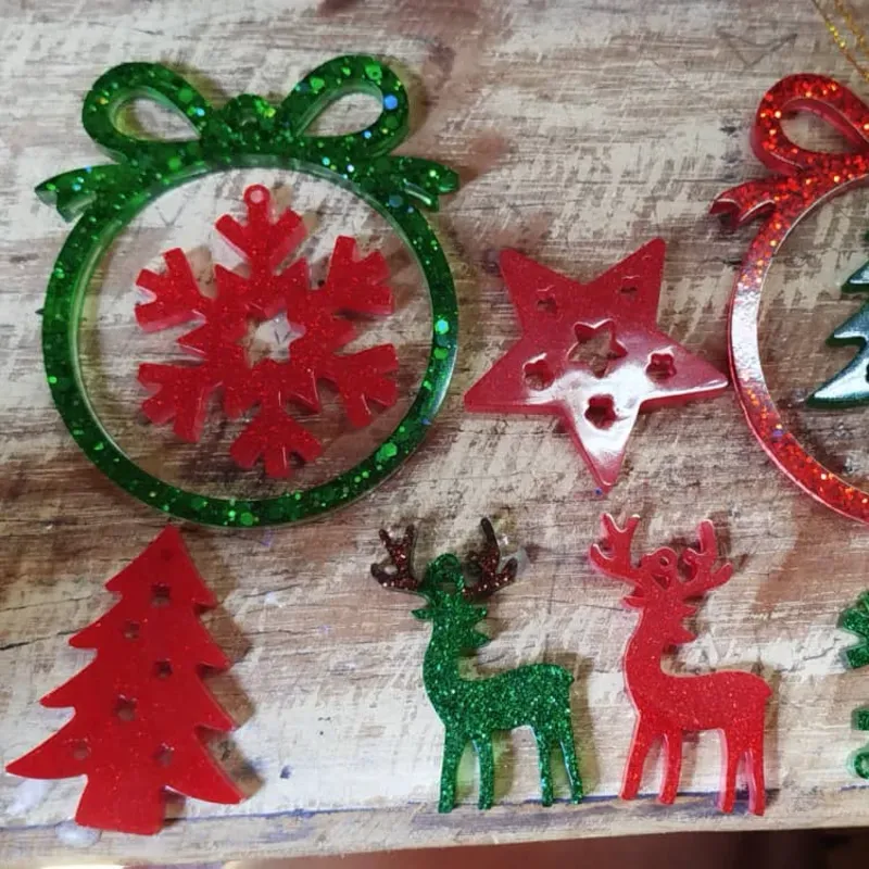 Adorno de resina "Destello navideño"