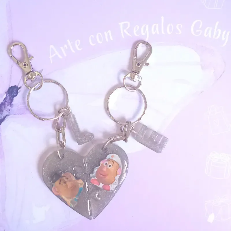 Llaveros corazón partido