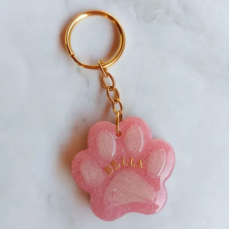 Llaveros forma de huella de perro 