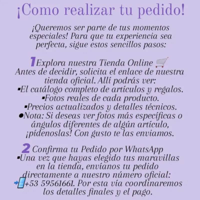 Pasos para realizar tus pedidos e info de tiempo de creación y entrega de los mismos