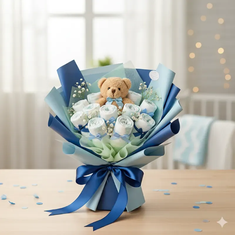 Ramo de Pañales con Peluche