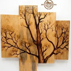 Cuadro pirograbado en madera