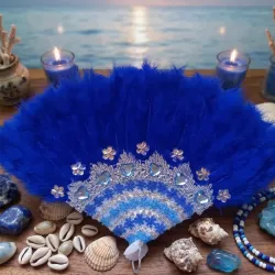 Abanico de plumas para Yemaya