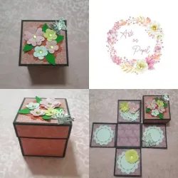 Caja explosiva flores y Mariposa