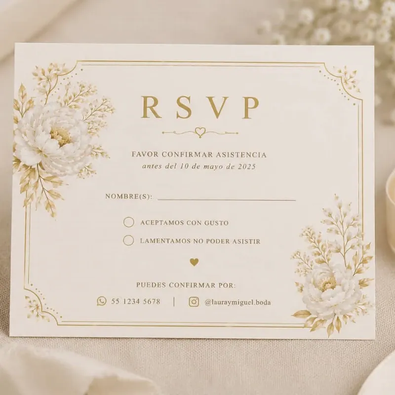 Tarjetas de Confirmación RSVP Premium