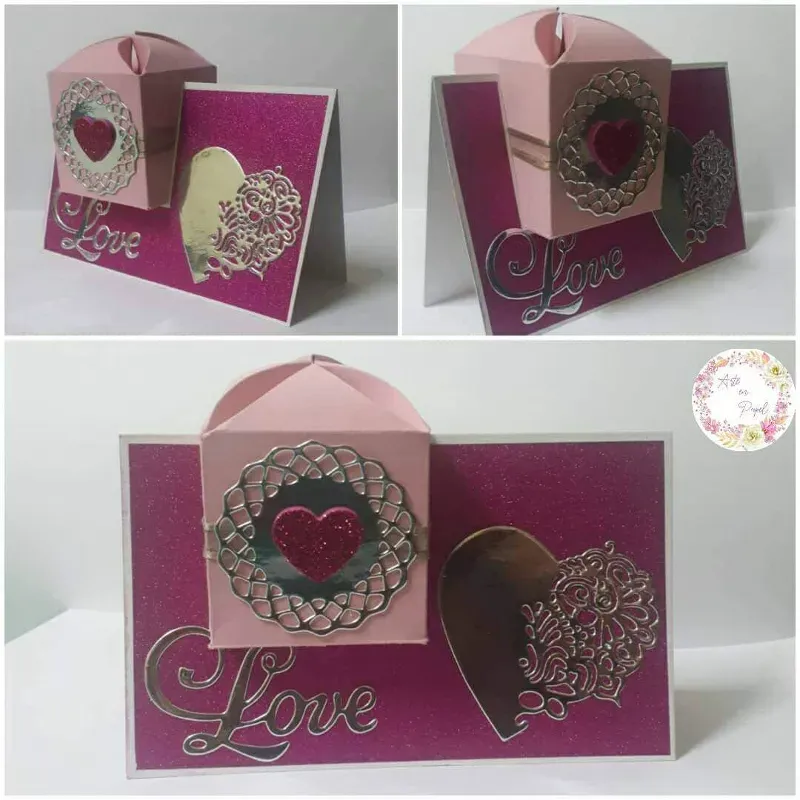 Postal con caja. Love