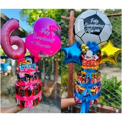 3 pisos de chocolates y globos 🍬🤗🍫🎈