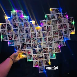 cuadro de corazon de 86 fotos con luces✨
