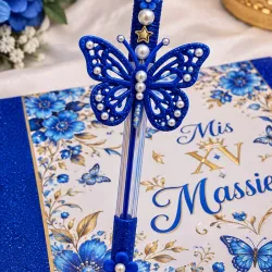Bolígrafo decorado con perlas y foami
