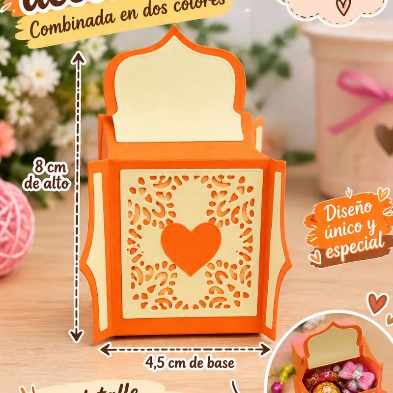 Caja para dulces y accesorios combinada en dos colores