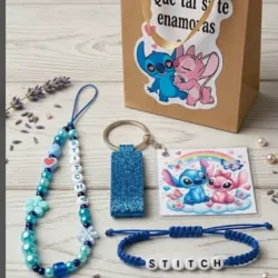 Combo de accesorios de bisutería de Stitch azul. 