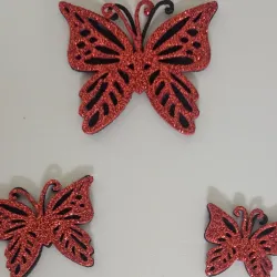 Conjunto de 3 mariposas de foami troqueladas modelo No 3