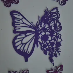 Conjunto de 5 mariposas de foami troqueladas modelo #5 , para decoración de pared